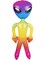 Outerspace Extra-terrestrial Galaxy Rainbow Alien Inflatable 36"